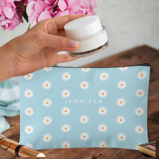 Daisy Flowers Canvas Pouch, Canvas Pencil Case Accessory Pouch (Creator Uploaded)
