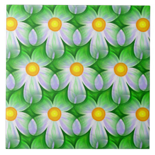 daisy flowers ceramic tile