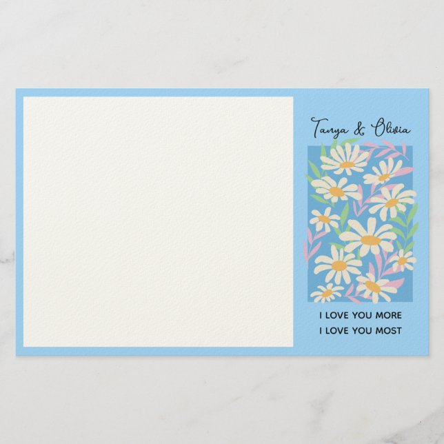 Daisy flowers composition design stationery (Front)
