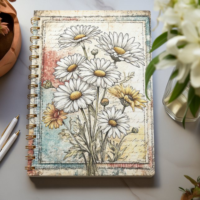 Daisy Flowers Cute Vintage Pattern  Notebook (Creator Uploaded)