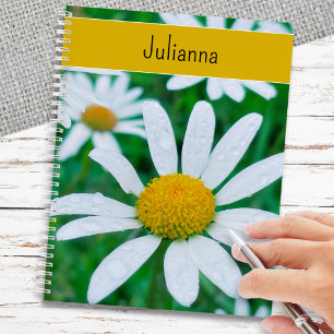 Daisy Flowers Elegant Floral Personalised Notebook