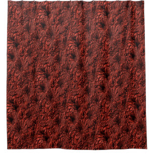Daisy Flowers In Burgundy Pattern  Shower Curtain