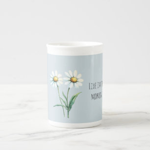 Daisy Flowers Live in the moment Bone China Mug