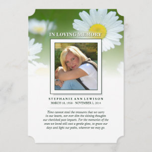 Daisy Flowers - Memorial & Perhaps Poem Thank You Invitation