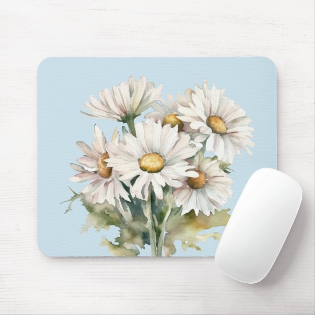 Daisy Flowers Mouse Pad (With Mouse)