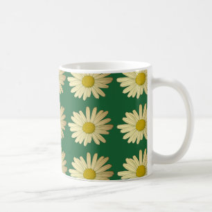 Daisy flowers on a green lawn coffee mug