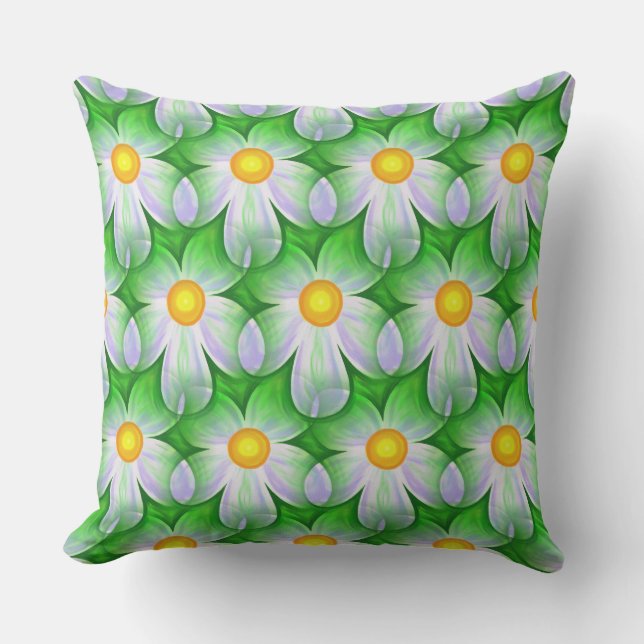 daisy flowers outdoor pillow (Front)