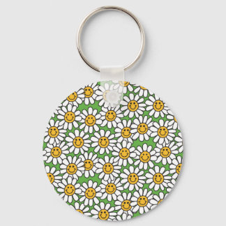 Daisy Flowers Pattern Key Ring