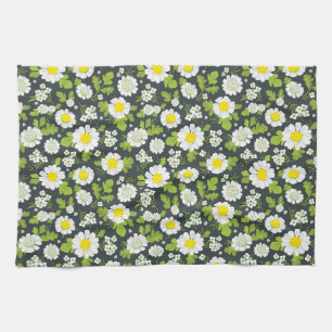 Daisy Flowers Pattern Tea Towel