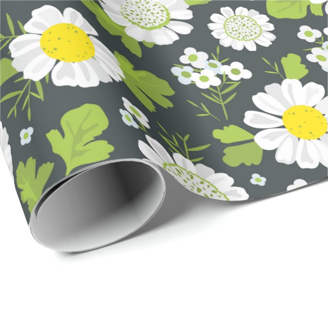 Daisy Flowers Pattern Wrapping Paper (Roll Corner)