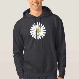 Daisy Flowers, Petals, Blossoms - White Yellow Hoodie