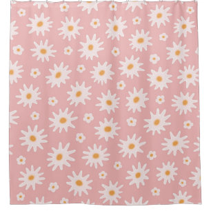 Daisy flowers seamless pattern. Floral backgrounda Shower Curtain