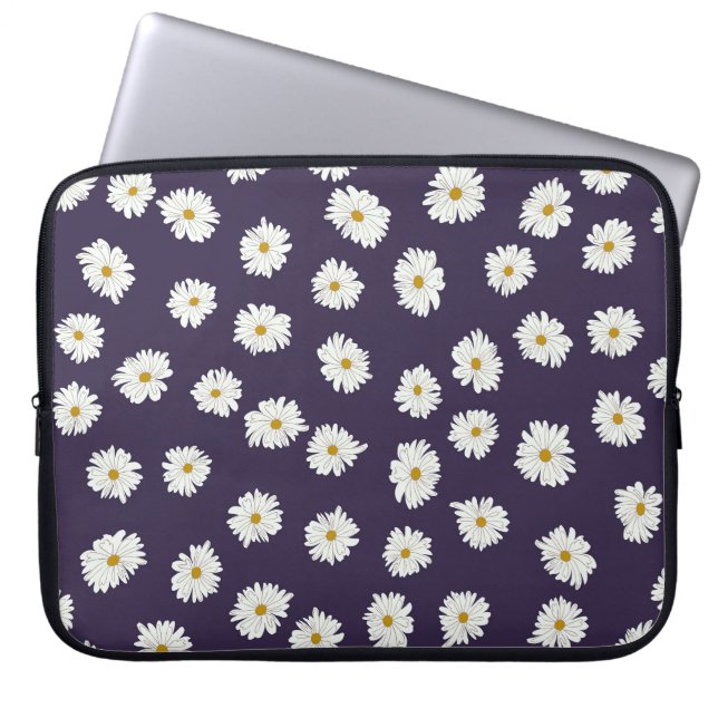 Daisy flowers: small, seamless pattern. laptop sleeve (Front)