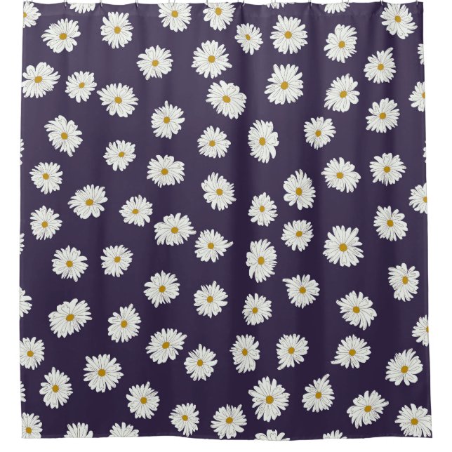 Daisy flowers: small, seamless pattern. shower curtain (Front)