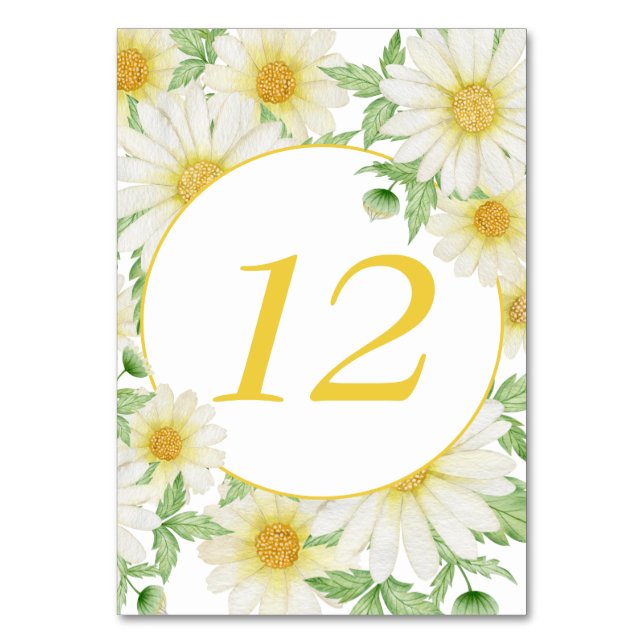 Daisy Flowers Table Number (Front)