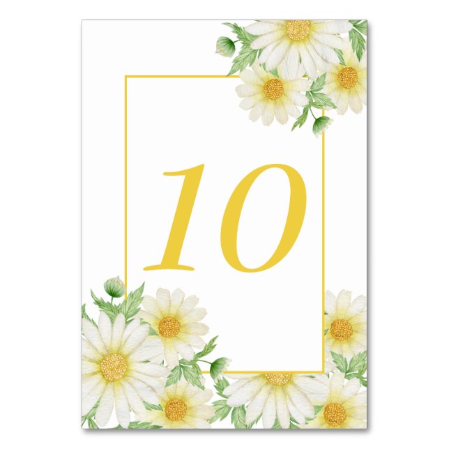 Daisy Flowers Table Number (Front)