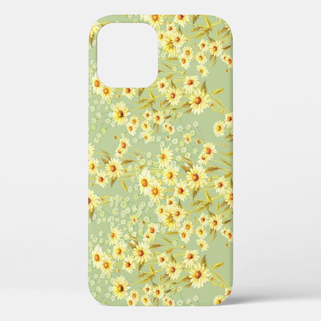 Daisy Flowers: Watercolor Dark Seamless. Case-Mate iPhone Case (Back)