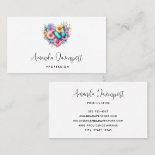 Daisy Flowers with a Beautiful Butterfly Business Card