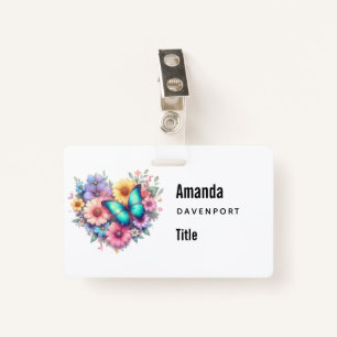 Daisy Flowers with a Beautiful Butterfly ID Badge