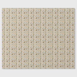Daisy Flowers & Yellow Tulip Floral Garden Design Wrapping Paper