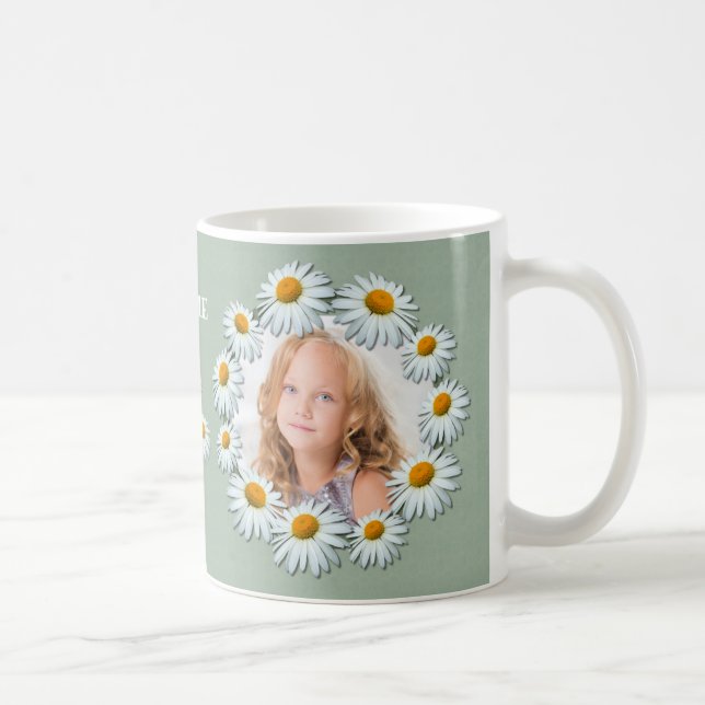 Daisy Frame, Add Your Photo & Text Coffee Mug (Right)