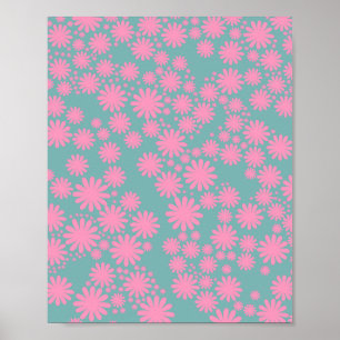 Daisy Garden 06 Mint And Pink Poster