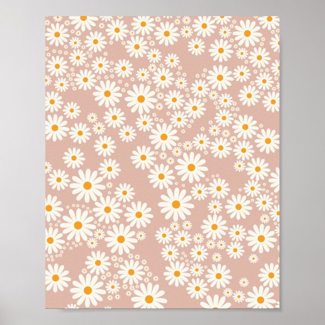 Daisy Garden 11 Neutral Pastel Poster (Front)