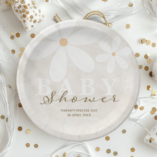 Daisy Garden Baby Shower Gender Neutral Paper Plate