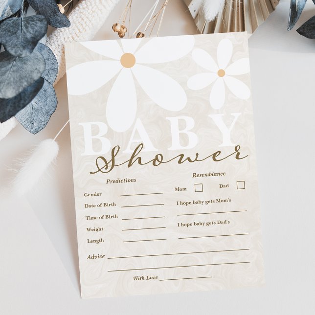Daisy Garden Baby Shower Neutral Predictions Cards (Creator Uploaded)