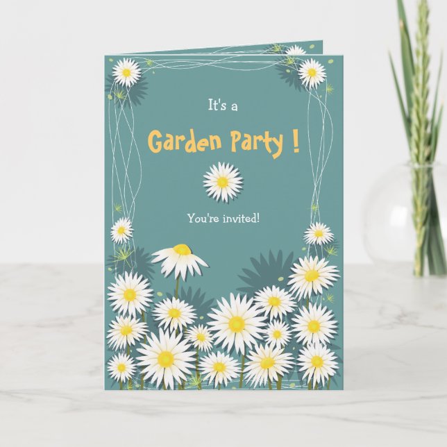 Daisy Garden Birthday Party Invitation 2 (Front)