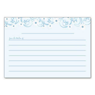 Daisy Garden Blue Recipe Card