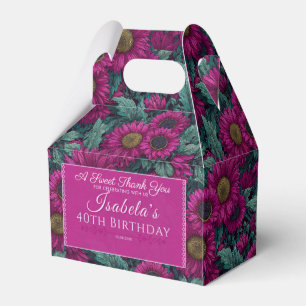 Daisy Garden Forty Birthday Celebration Purple Favour Box