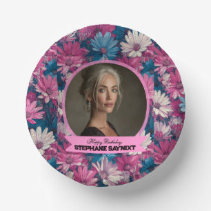 Daisy Garden Happy Birthday Custom Paper Plate