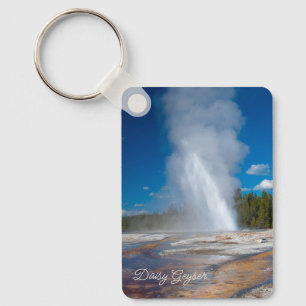 Daisy Geyser Erupting Yellowstone National Park Key Ring