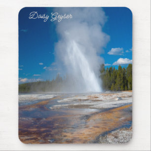 Daisy Geyser Erupting Yellowstone National Park Mouse Pad