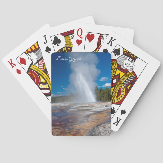 Daisy Geyser Erupting Yellowstone National Park Playing Cards (Back)