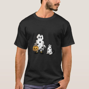 Daisy Ghost Cat Groovy Halloween Spooky Retro Flor T-Shirt