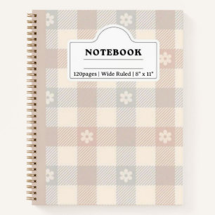 Daisy Gingham Spiral Notebook