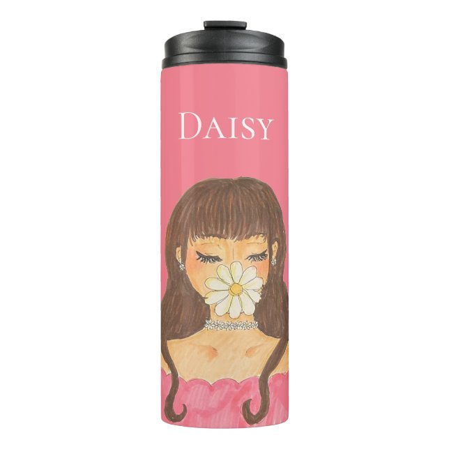 Daisy Girl Pink Dress Thermal Tumbler (Front)