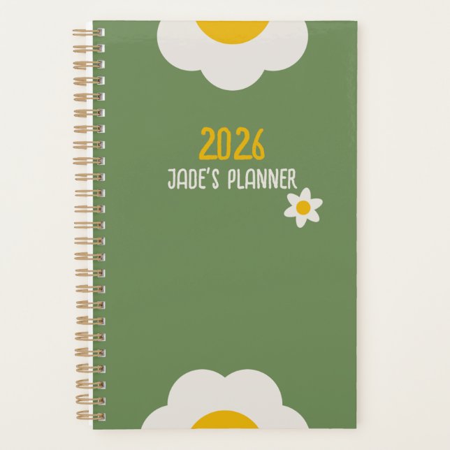 DAISY GREEN - 2026 Floral Planner (Front)