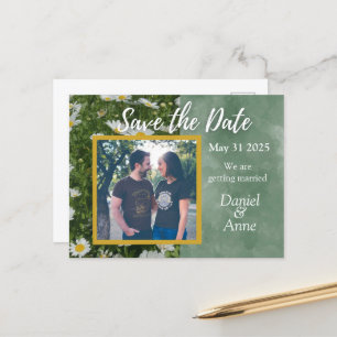 Daisy Green Save The Date Postcard