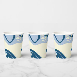 Daisy Groove - Dark Blue, Light Blue and Cream Paper Cups