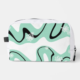 Daisy Groove in Mint Green, Black and White Dopp Kit