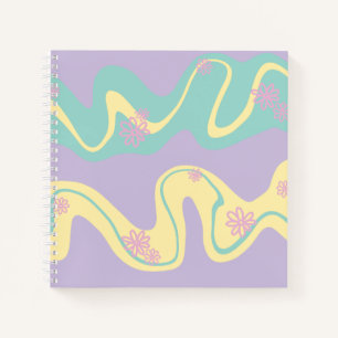 Daisy Groove Pastel Pink, Yellow, Purple & Green Notebook