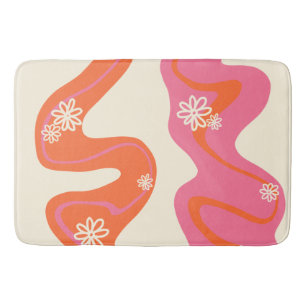 Daisy Groove - Pink, Orange and Cream Bath Mat