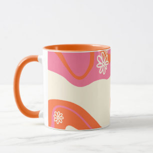 Daisy Groove - Pink, Orange and Cream  Mug