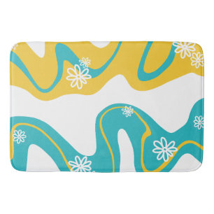 Daisy Groove - Turquoise and Yellow Bath Mat