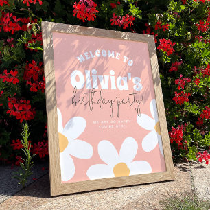 Daisy Groovy Girl Birthday Party Welcome Sign