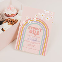 Daisy Groovy One Pastel rainbow first birthday