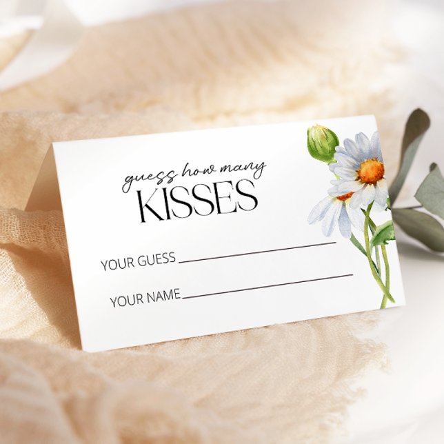 Daisy guess how many kisses bridal game enclosure card (Creator Uploaded)